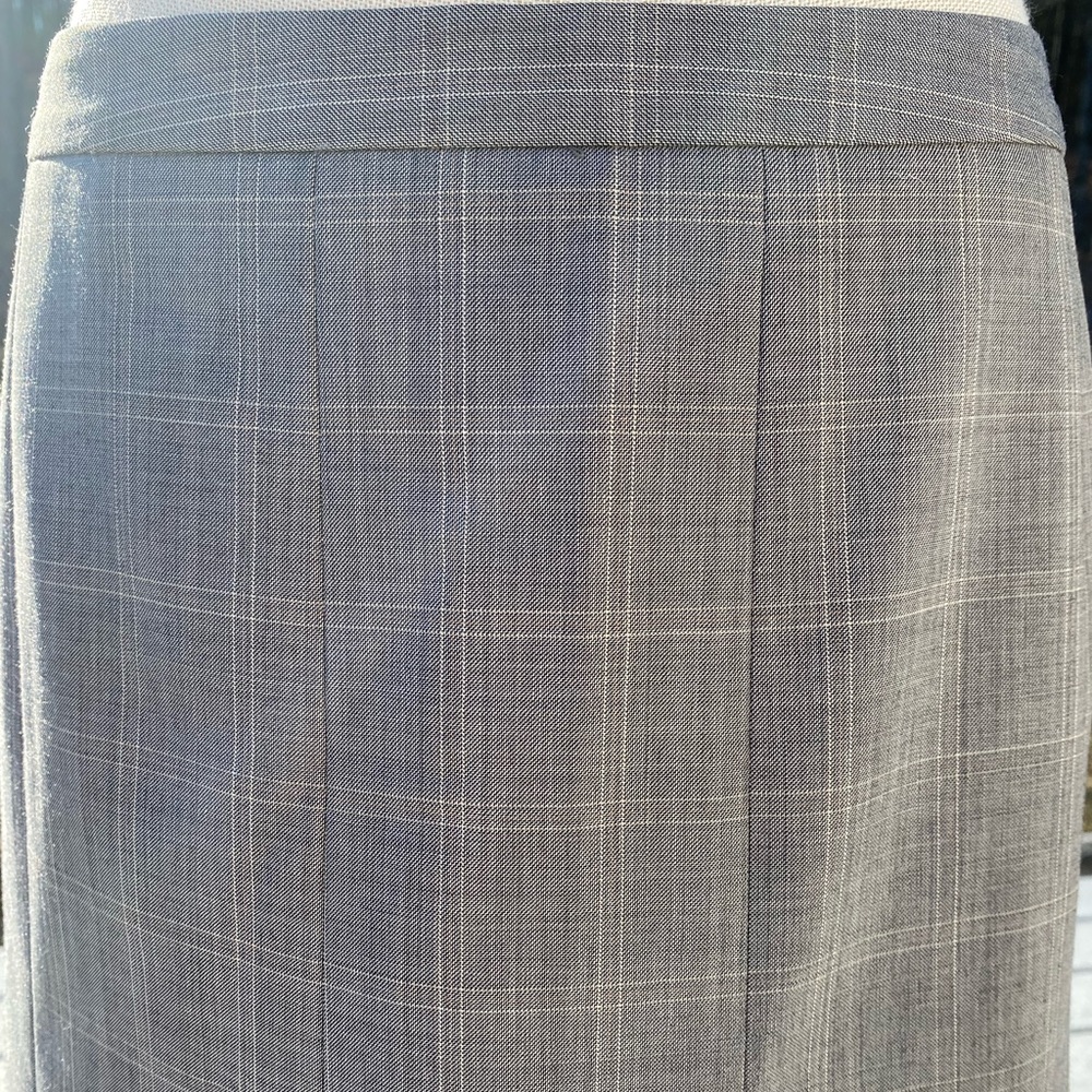 Ann Taylor Loft Gray Windowpane Pattern Skirt Siz… - image 2